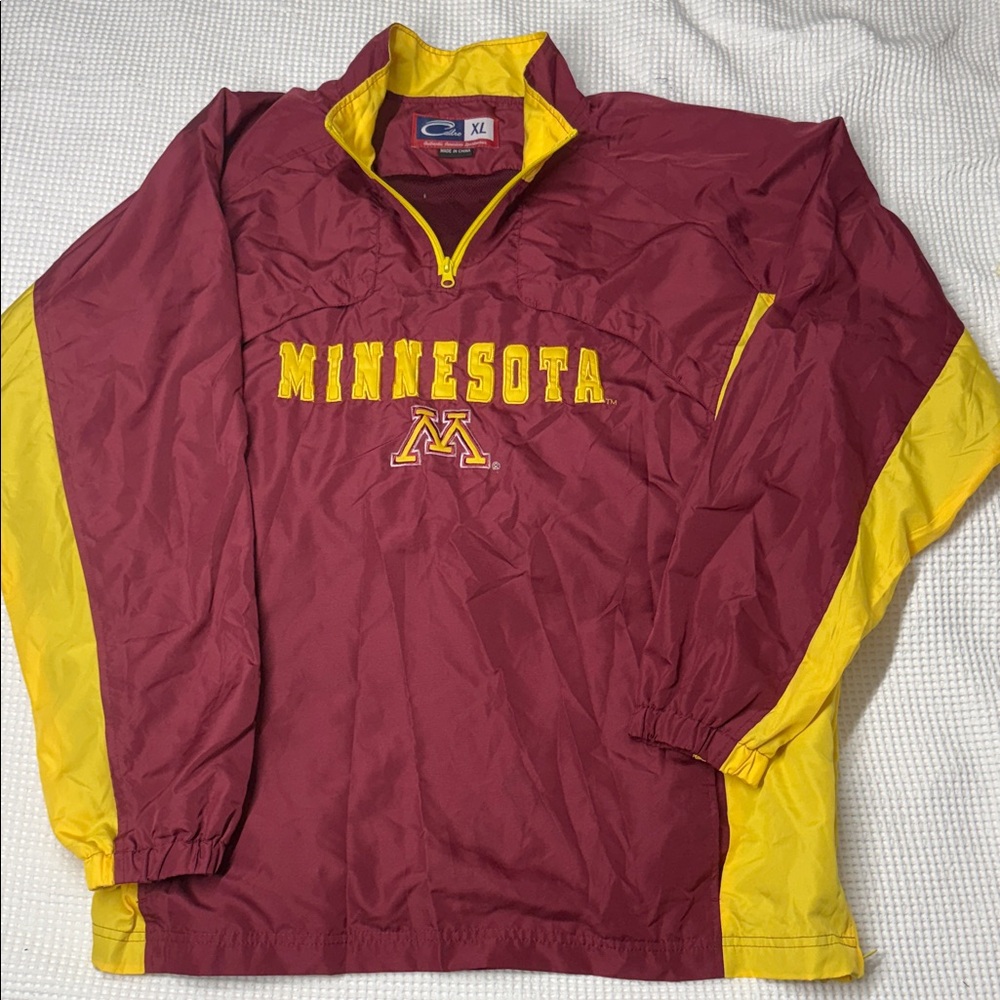University of Minnesota - Maroon and Yellow Pullover Windbreaker Jacket - XL